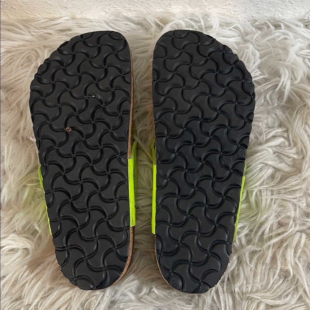 BIRKENSTOCK Adria Leather Thong Strappy Slip On Sandals Lime Green Size 37 (6) - Picture 12 of 12